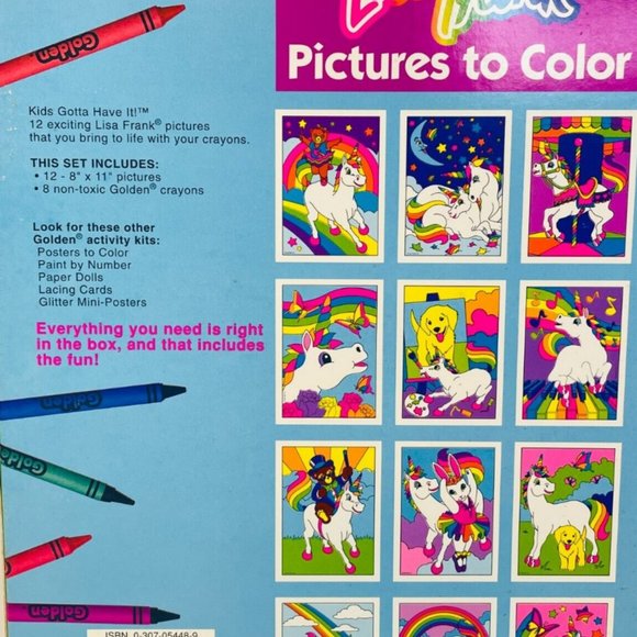 Lisa Frank 90s Vintage Pictures to Color 12 Page Coloring Set - Picture 2 of 3